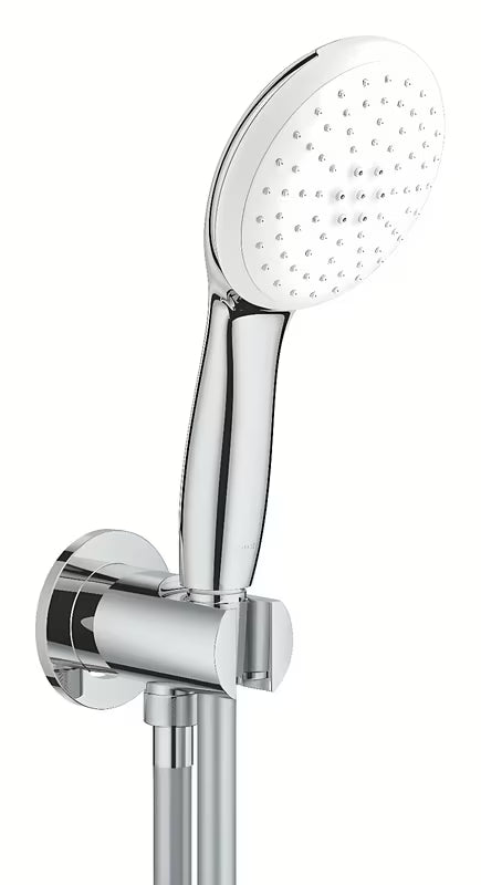 Grohe Tempesta przyłącze kątowe z zestawem prysznicowym w chromie ze słuchawką prysznicową i wężem