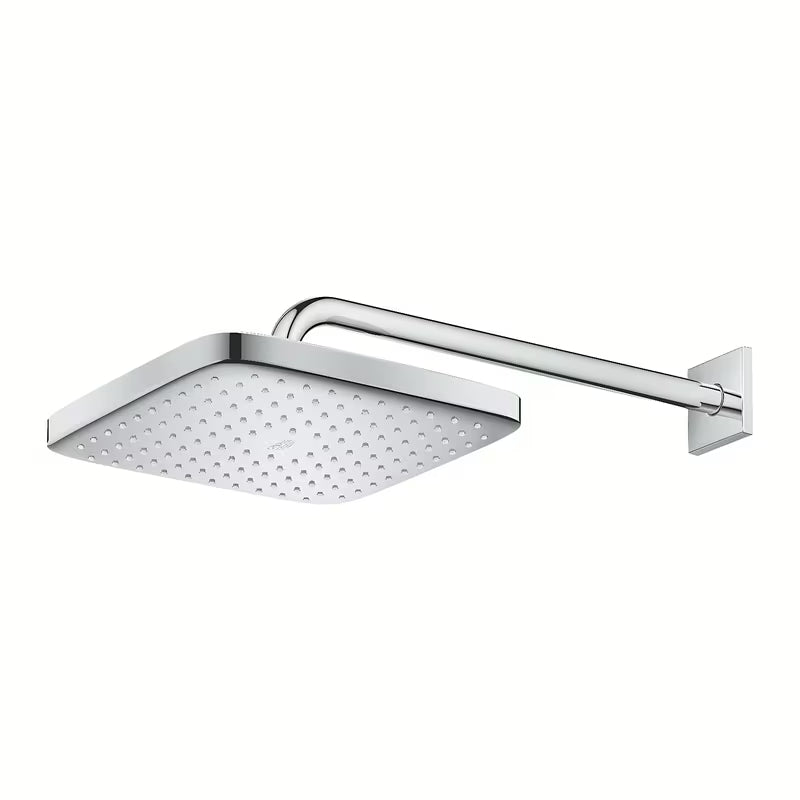 Chromowana deszczownica  Grohe Tempesta 250 Cube z ramieniem ściennym i strumieniem Rain