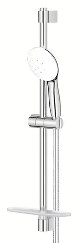 Zestaw prysznicowy Grohe Tempesta w chromie z drążkiem, metalowym wężem i półką GROHE EasyReach
