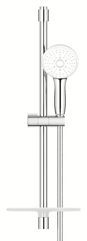 Zestaw prysznicowy Grohe Tempesta w chromie z drążkiem, metalowym wężem i półką GROHE EasyReach