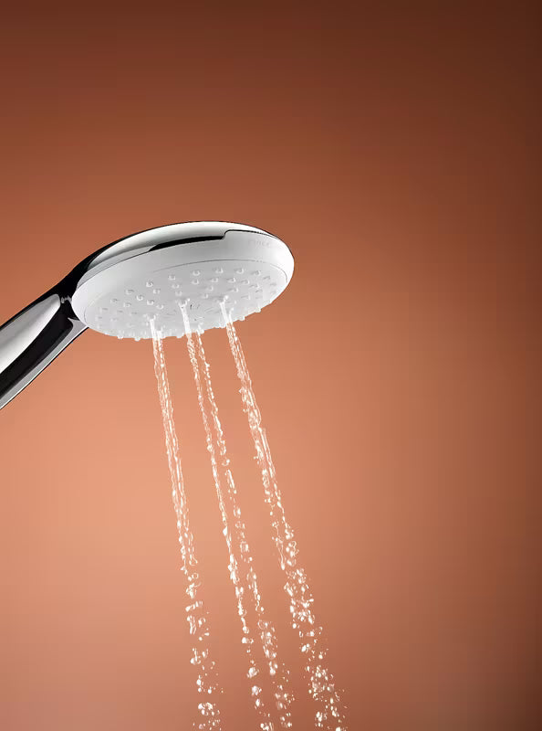 Zestaw prysznicowy Grohe Tempesta w chromie z drążkiem, metalowym wężem i półką GROHE EasyReach