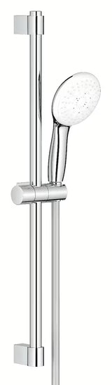 Chromowany zestaw prysznicowy Grohe Tempesta ze słuchawką prysznicową, drążkiem prysznicowym i wężem