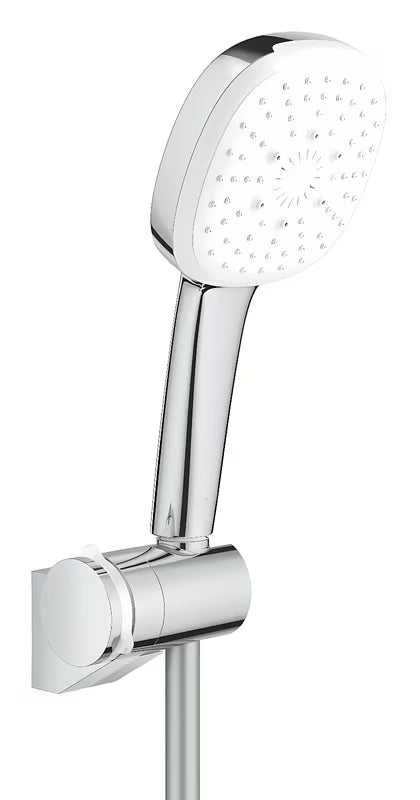 Grohe Tempesta Cube bateria wannowa zestaw prysznicowy w kolorze chrom z słuchawką prysznicową, wężem 1750 mm i uchwytem ściennym