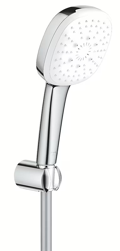 Grohe Tempesta Cube wannowa zestaw prysznicowy w chromie z prysznicem ręcznym, wężem 1500 mm i uchwytem ściennym.