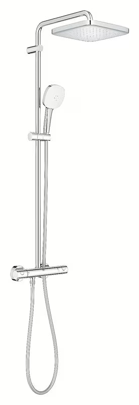 System prysznicowy Grohe Tempesta Cube System z baterią termostatyczną w chromie, z deszczownicą i słuchawką prysznicową