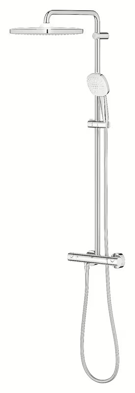 System prysznicowy Grohe Tempesta Cube System z baterią termostatyczną w chromie, z deszczownicą i słuchawką prysznicową