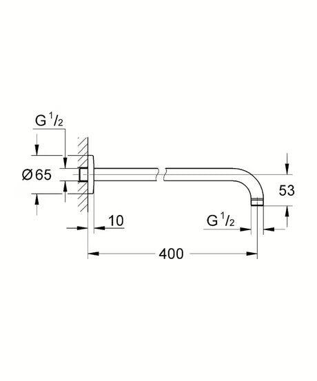 Ramię prysznicowe Grohe Tempesta new w wykończeniu chrome o rozstawie 400 mm