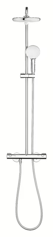 Grohe Tempesta System prysznicowy z baterią termostatyczną w chromie z deszczownicą i słuchawką prysznicową