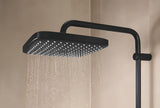 Matowo czarny system prysznicowy Grohe Tempesta System Cube z baterią termostatyczną, z deszczownicą i słuchawką prysznicową