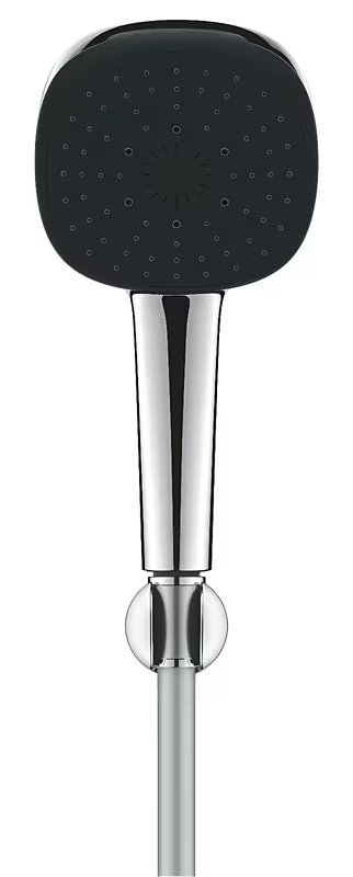 Chromowany zestaw wannowy Grohe Vitalio Comfort ze słuchawką prysznicową z 3 rodzajami strumienia, uchwytem i wężem 1750 mm.