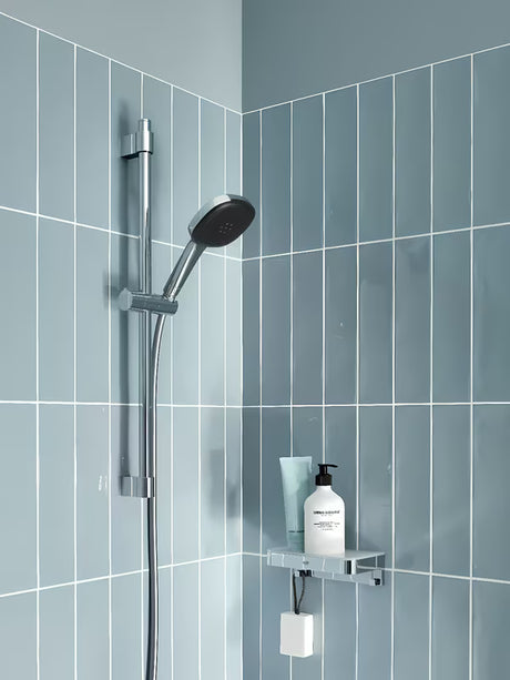 Chromowany zestaw prysznicowy Grohe Vitalio Comfort ze słuchawką prysznicową, drążkiem i wężem prysznicowym