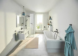 Zestaw prysznicowy Grohe Vitalio Comfort 110 w matowej czerni ze słuchawką prysznicową, wężem 1750 mm i uchwytem ściennym.
