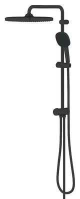 Matowo czarny system prysznicowy Grohe Vitalio Comfort z deszczownicą 250x250 mm i słuchawką prysznicową