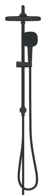 Matowo czarny system prysznicowy Grohe Vitalio Comfort z deszczownicą 250x250 mm i słuchawką prysznicową