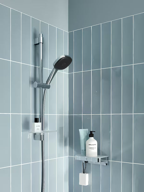 Grohe Vitalio Comfort chromowy zestaw prysznicowy ze słuchawką prysznicową, drążkiem, wężem i półką