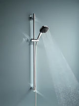 Chromowy zestaw prysznicowy Grohe Vitalio Comfort z słuchawką prysznicową, drążkiem prysznicowym i wężem