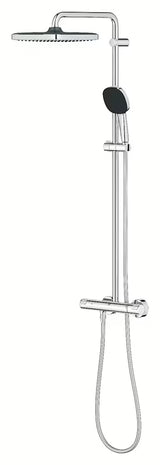 Grohe Vitalio Comfort System prysznicowy z baterią termostatyczną w chromie z deszczownicą i słuchawką prysznicową