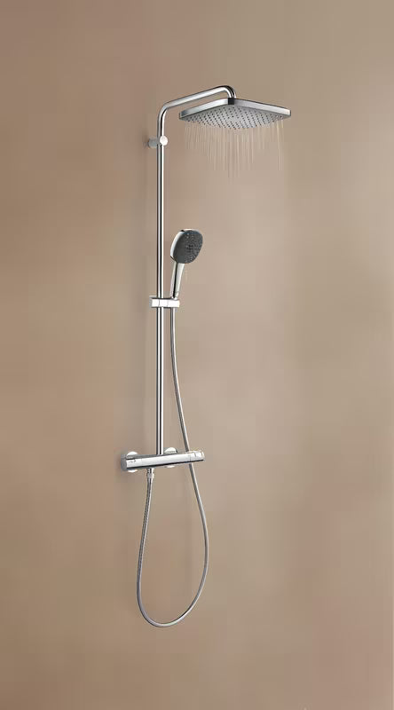 Grohe Vitalio Comfort System prysznicowy z baterią termostatyczną w chromie z deszczownicą i słuchawką prysznicową