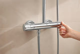Grohe Vitalio Comfort System prysznicowy z baterią termostatyczną w chromie z deszczownicą i słuchawką prysznicową