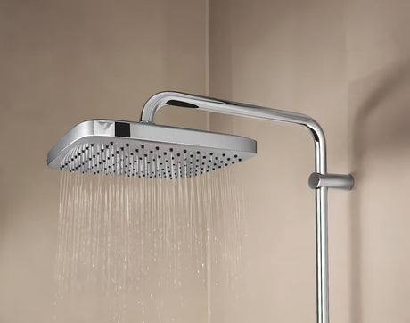 Grohe Vitalio Comfort System prysznicowy z baterią termostatyczną w chromie z deszczownicą i słuchawką prysznicową