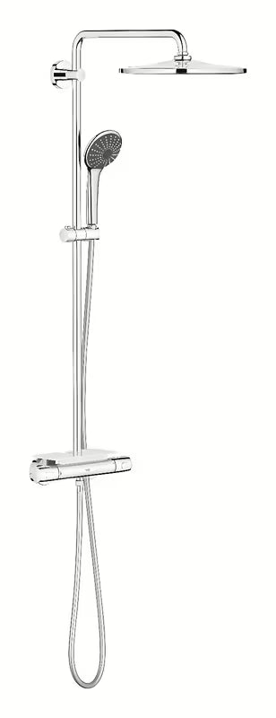 System prysznicowy Grohe Vitalio Joy XXL 310 z baterią termostatyczną w chromie, z deszczownicą i słuchawką prysznicową