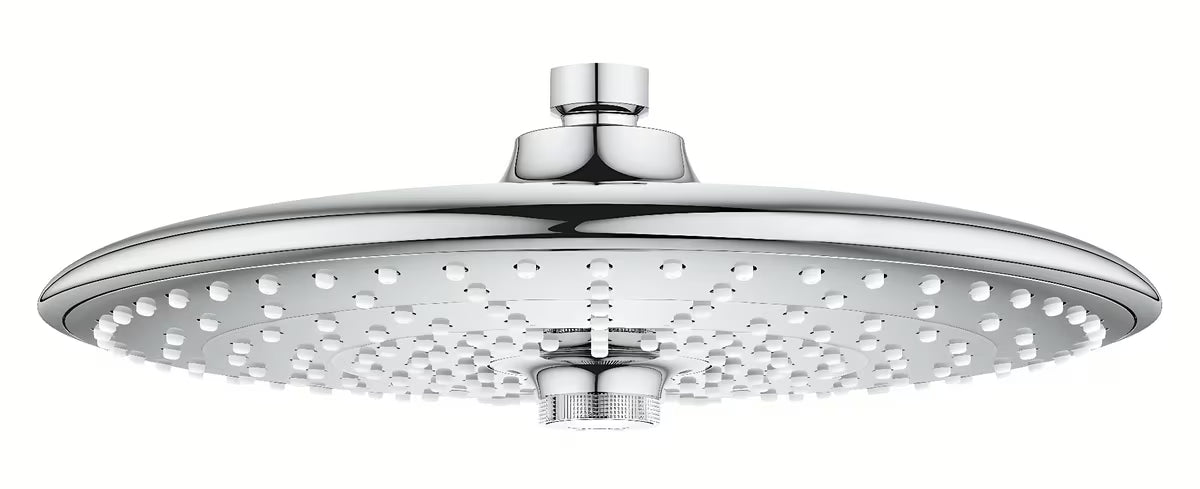 Chromowana deszczownica  Grohe Vitalio Joy 260 z trzema strumieniami i tarczą natryskową Ø 260 mm