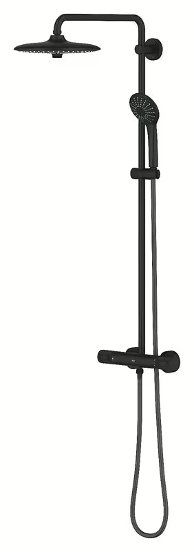 Grohe Vitalio Joy System prysznicowy z baterią termostatyczną w kolorze phantom black