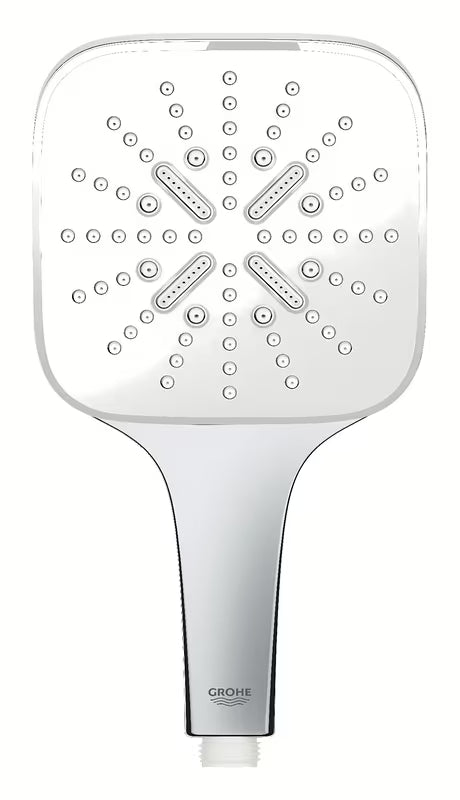 Chromowana słuchawka prysznicowa Grohe Vitalio 130 SmartActive Cube z trzema strumieniami i sterowaniem SmartTip