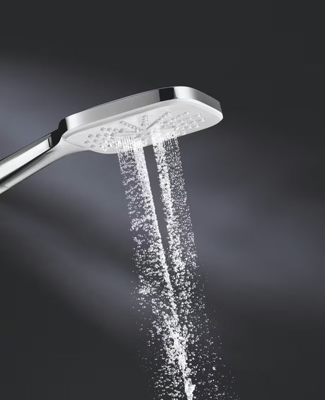 Chromowana słuchawka prysznicowa Grohe Vitalio 130 SmartActive Cube z trzema strumieniami i sterowaniem SmartTip
