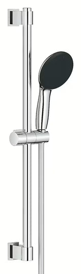 Chromowany zestaw prysznicowy Grohe Vitalio Start z słuchawką prysznicową, drążkiem prysznicowym i wężem