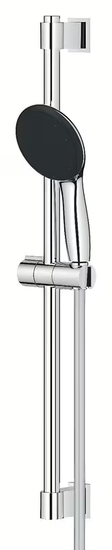 Chromowany zestaw prysznicowy Grohe Vitalio Start z słuchawką prysznicową, drążkiem prysznicowym i wężem