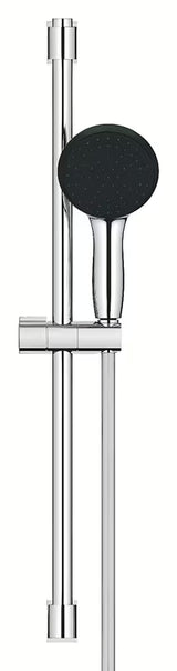 Chromowany zestaw prysznicowy Grohe Vitalio Start ze słuchawką prysznicową, drążkiem prysznicowym i wężem