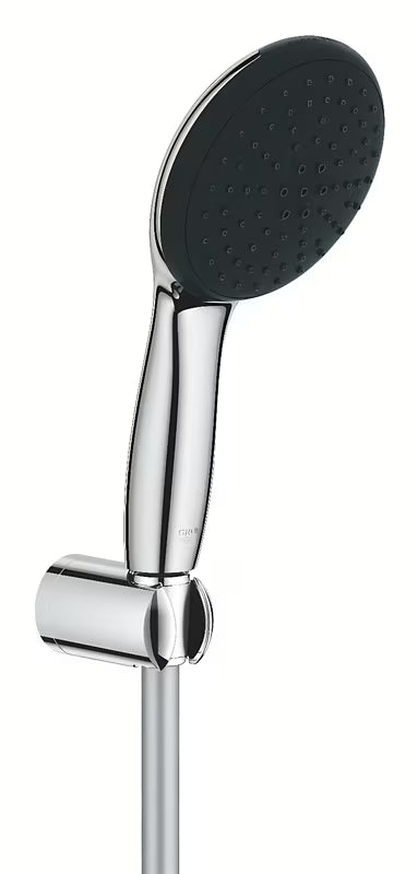 Chromowana wannowa zestaw prysznicowy Grohe Vitalio Start z rączką prysznicową, wężem 1750 mm i uchwytem ściennym