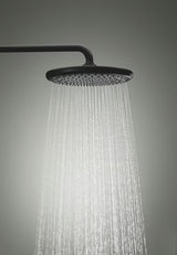 Matowo czarny system prysznicowy Grohe Vitalio Start System z deszczownicą, słuchawką prysznicową i termostatem wannowym