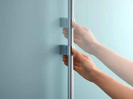 Chromowana drążek prysznicowy Grohe Vitalio Universal z przesuwnym i obrotowym uchwytem prysznice