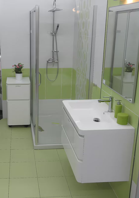 Ścianka boczna do drzwi prysznicowych Hüppe Next 80 cm w błyszczącym chromie, z przezroczystym szkłem