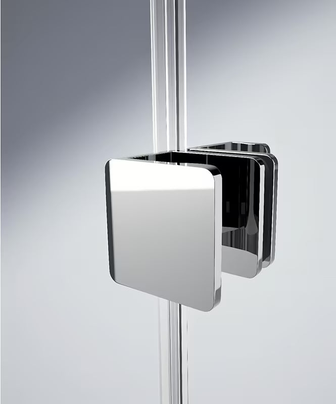 Ścianka prysznicowa Walk‑in- Hüppe Xtensa pure 180 cm w błyszczącym chromie z przezroczystym szkłem bez dekoru.