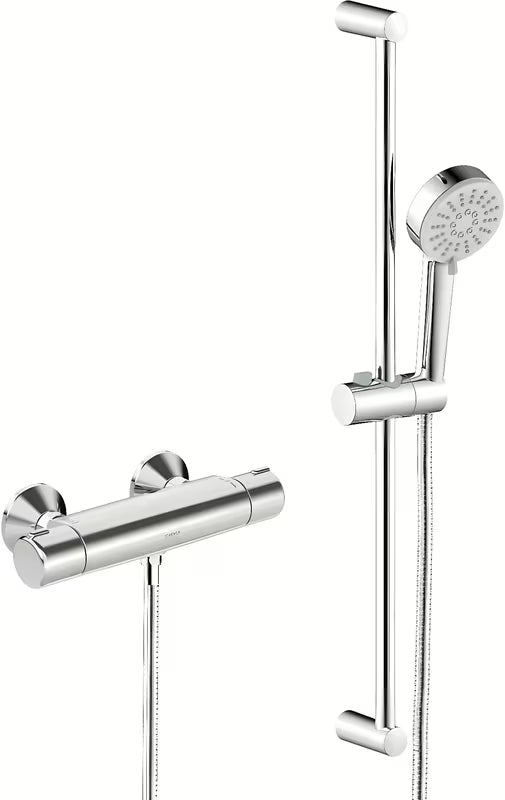 Hansa Basic termostatyczna bateria prysznicowa w chromie z zestawem prysznicowym