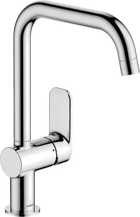 Hansa Basic jednouchwytowa stojąca bateria zlewozmywakowa w błyszczącym chromie z obrotową wylewką