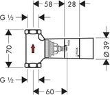 Element podtynkowy Hansgrohe pro podtynkowy zawór odcinający z przyłączem DN15
