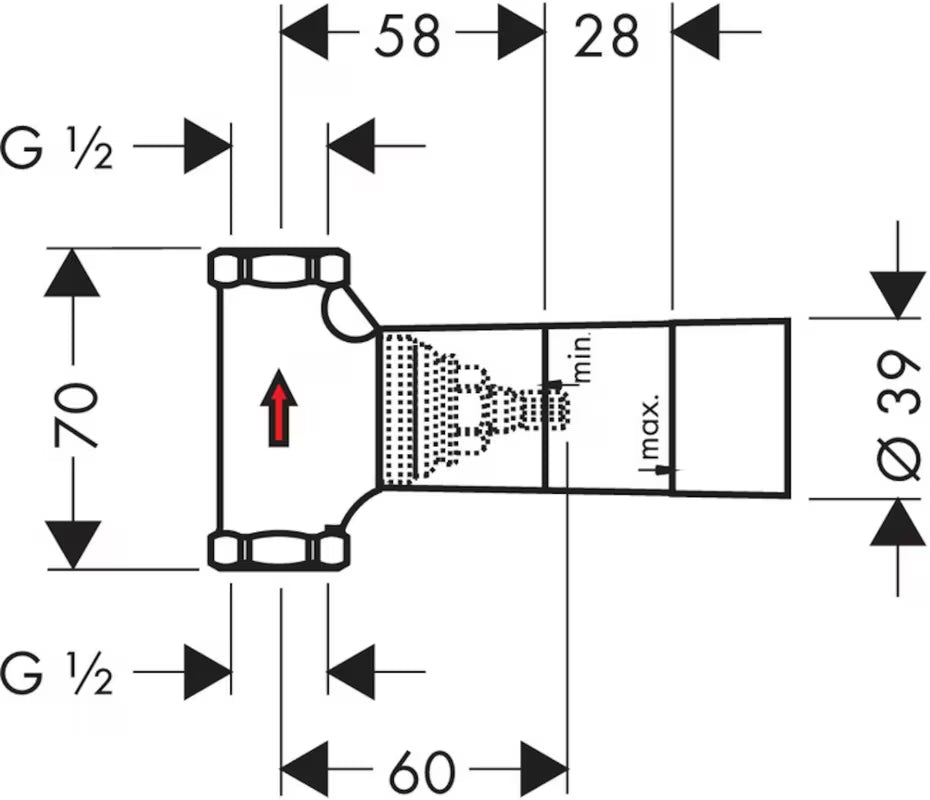 Element podtynkowy Hansgrohe pro podtynkowy zawór odcinający z przyłączem DN15
