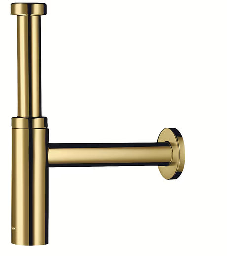 Syfon umywalkowy Hansgrohe Flowstar S w błyszczącym złocie o nowoczesnym, prostokątnym designie