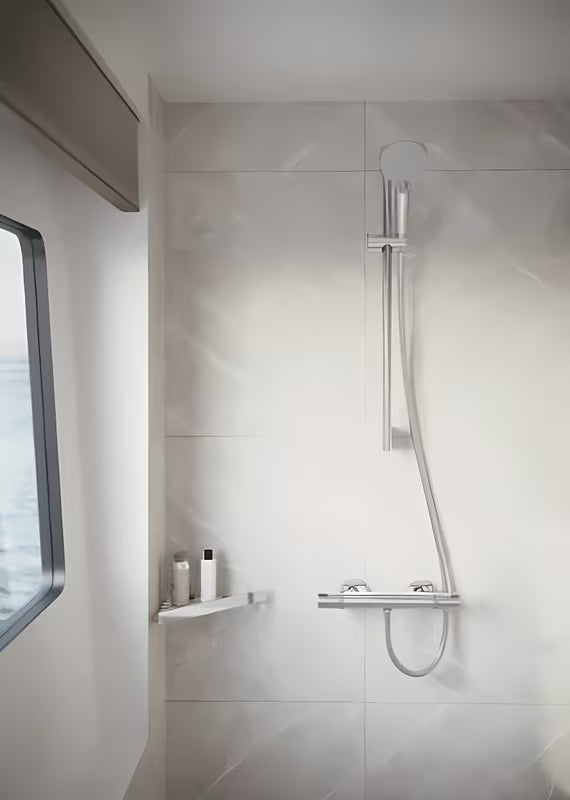 Chromowany półka narożna hansgrohe addstoris ze stali nierdzewnej pro montaż ścienny do prysznice
