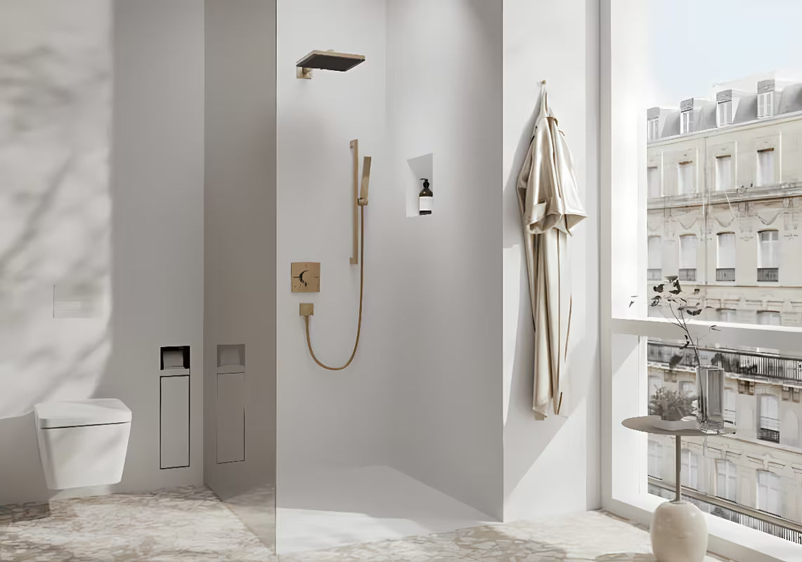 Haczyk na ręcznik hansgrohe addstoris w wykończeniu szczotkowany brąz pro do zawieszenia ręcznika lub szlafroka.