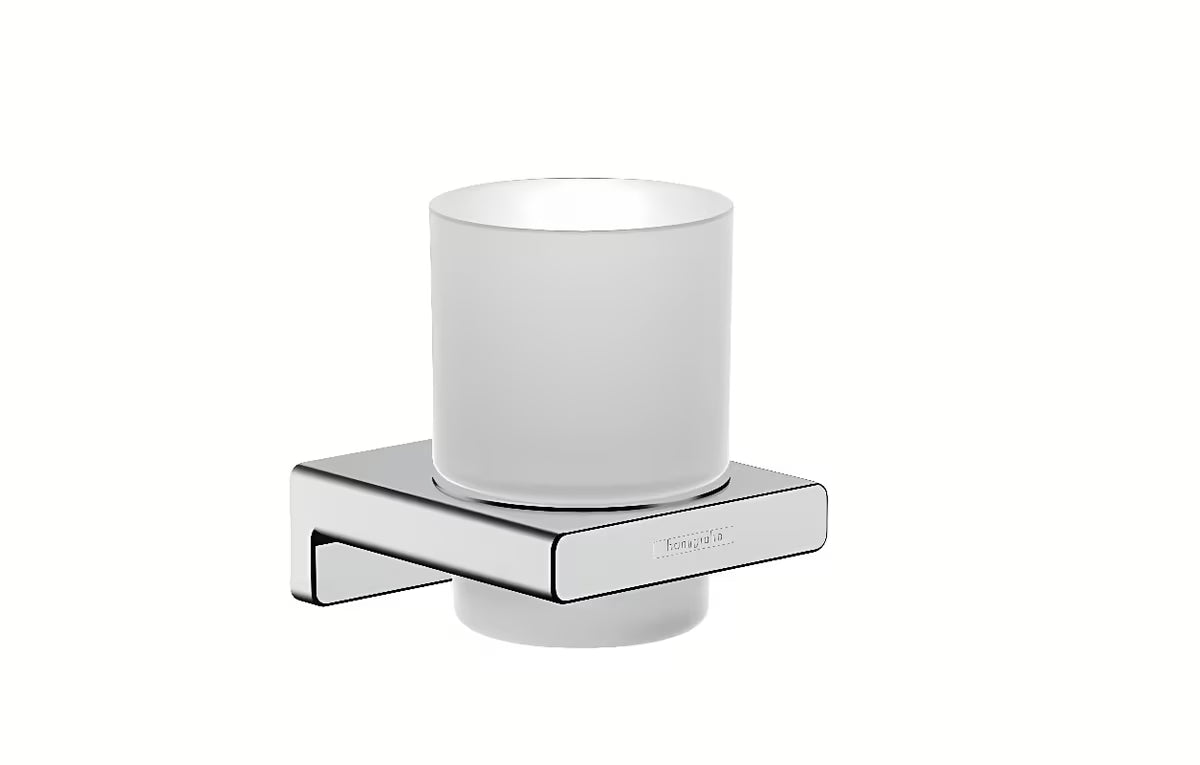 Hansgrohe addstoris uchwyt na szklankę i szczoteczki ze szklanką w chromowanym wykończeniu, do montażu ściennego.