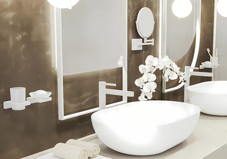 Hansgrohe addstoris uchwyt na szklankę i szczoteczki szklanka w komplecie w matowym białym wykończeniu