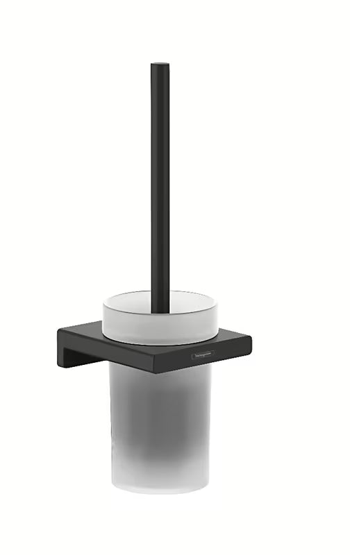 Ścienna SZCZOTKA do Wc hansgrohe addstoris w matowej czerni z uchwytem z metalu i szkła