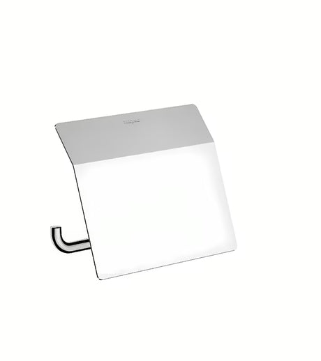 Chromowany ścienny uchwyt na papier toaletowy Hansgrohe addstoris z pokrywą