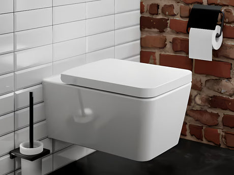 Hansgrohe addstoris uchwyt na papier toaletowy z pokrywą w matowej czerni, ścienny