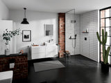 Hansgrohe addstoris podwójny ścienny uchwyt na ręczniki w matowej czerni z ukrytym mocowaniem.
